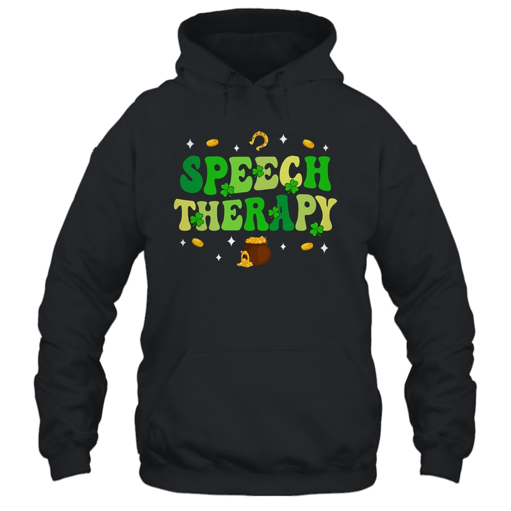 St Patricks Day Retro Speech Therapy SLP Therapist Groovy Shirt & Hoodie | siriusteestore