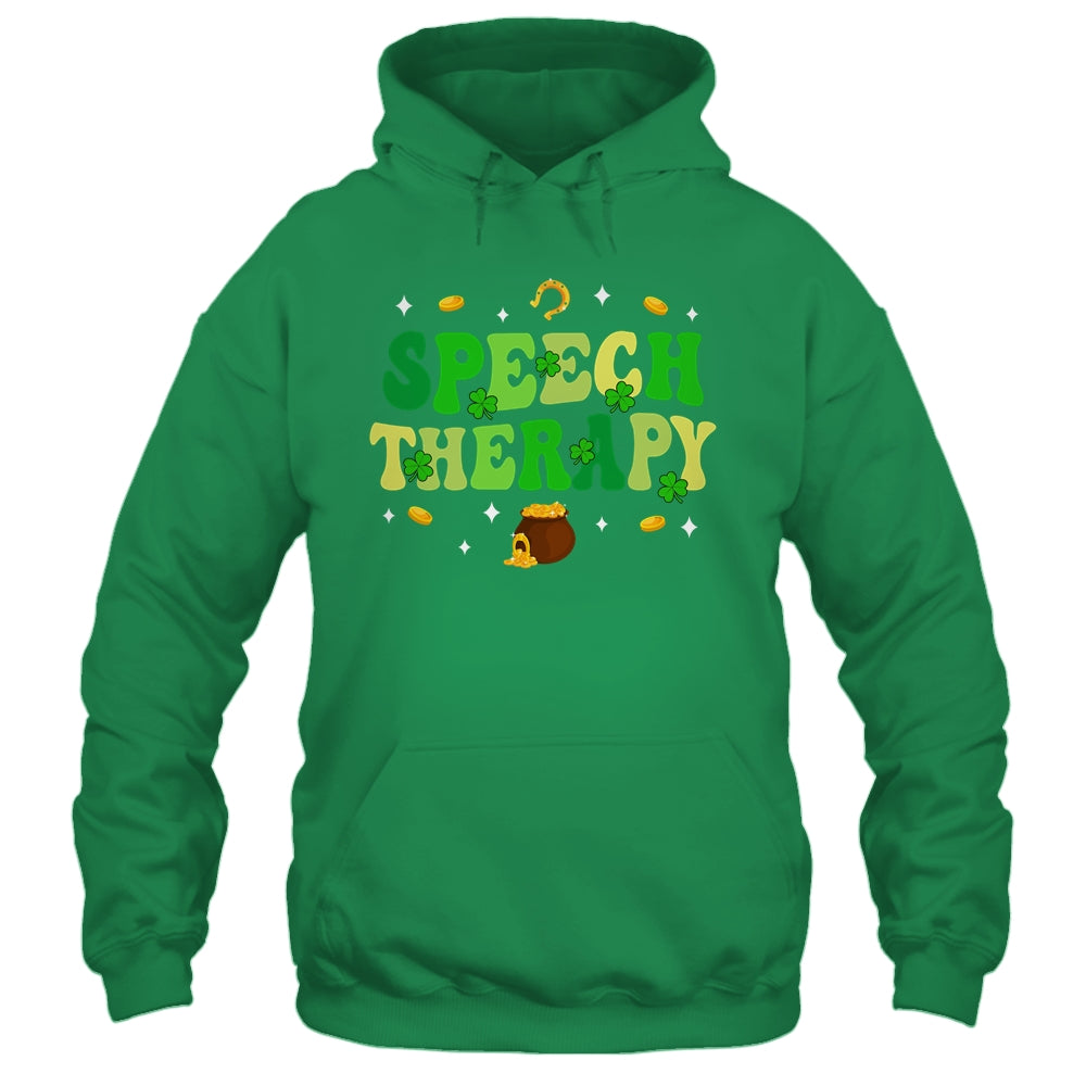 St Patricks Day Retro Speech Therapy SLP Therapist Groovy Shirt & Hoodie | siriusteestore
