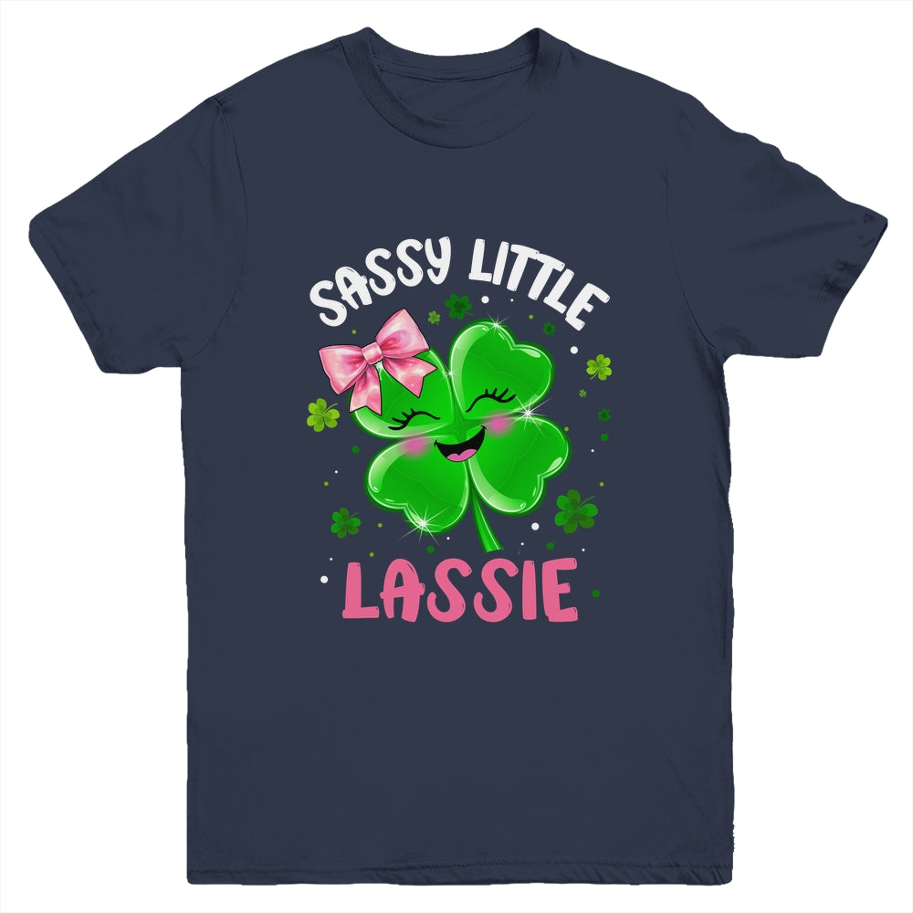 St Patricks Day Sassy Little Lassie Funny Kids Girl Youth Shirt | siriusteestore