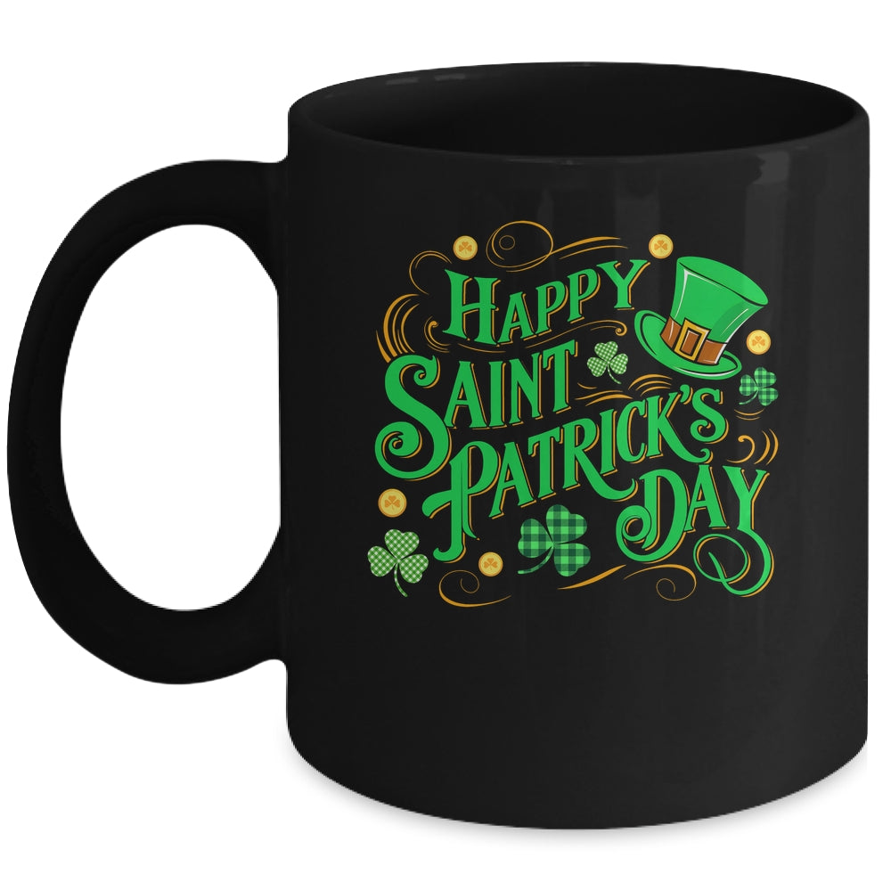 St Patricks Shamrock Happy Saint Patricks Day Men Dad Kids Mug | siriusteestore