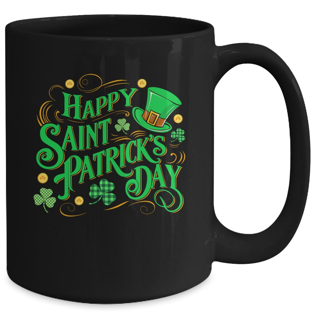 St Patricks Shamrock Happy Saint Patricks Day Men Dad Kids Mug | siriusteestore