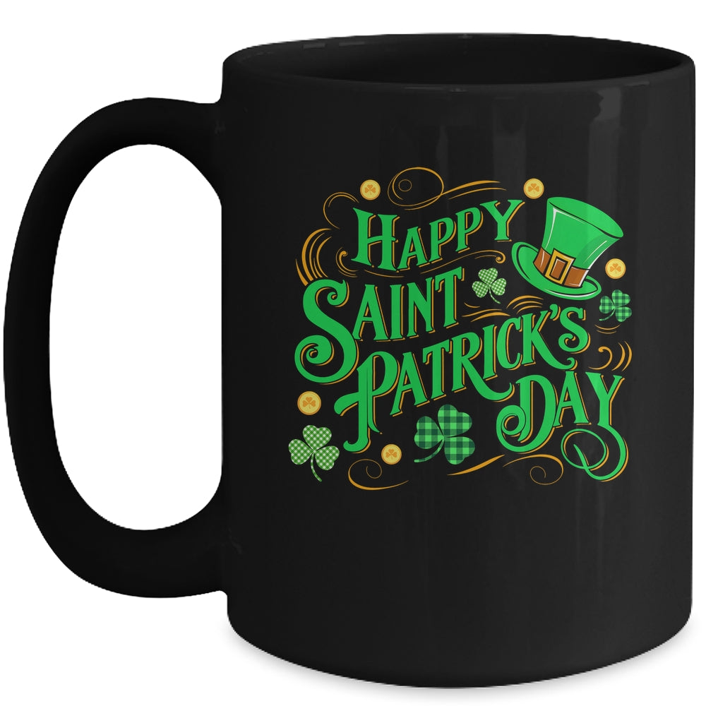 St Patricks Shamrock Happy Saint Patricks Day Men Dad Kids Mug | siriusteestore