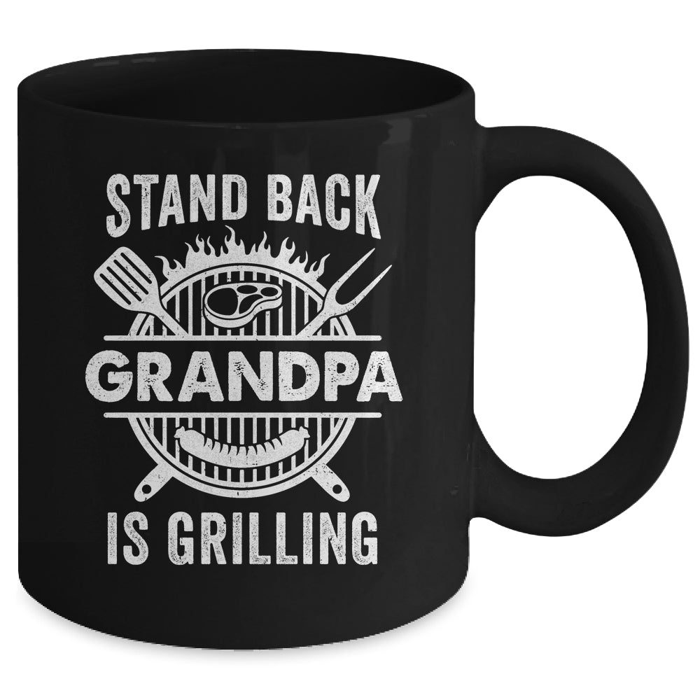 Stand Back Grandpa Is Grilling Funny BBQ Fathers Day Mug | siriusteestore