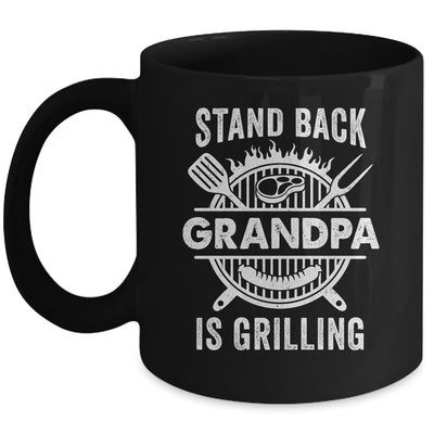 Stand Back Grandpa Is Grilling Funny BBQ Fathers Day Mug | siriusteestore