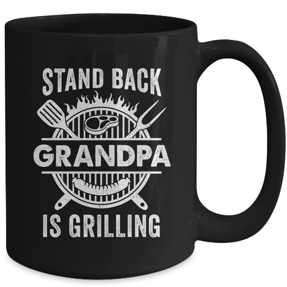 Stand Back Grandpa Is Grilling Funny BBQ Fathers Day Mug | siriusteestore