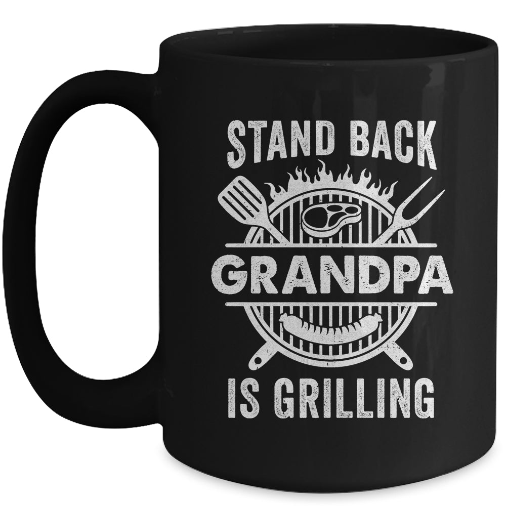 Stand Back Grandpa Is Grilling Funny BBQ Fathers Day Mug | siriusteestore