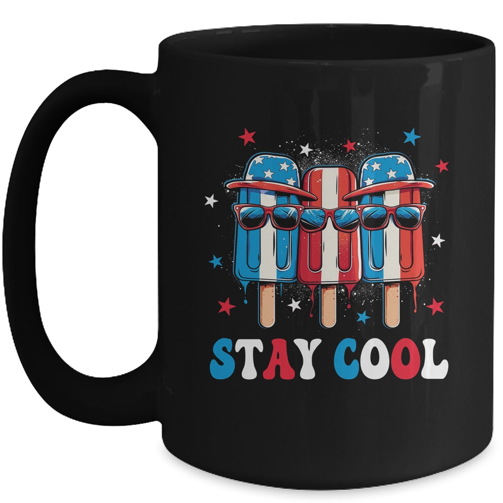 Stay Cool 4th July Boys Men Popsicle USA Flag American Mug | siriusteestore