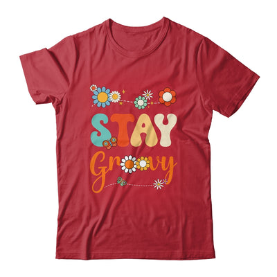 Stay Groovy Positive Mind Happy Life Retro Sunflower Hippie Shirt & Tank Top | siriusteestore