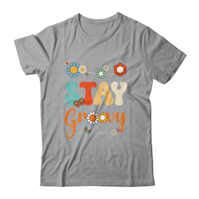 Stay Groovy Positive Mind Happy Life Retro Sunflower Hippie Shirt & Tank Top | siriusteestore