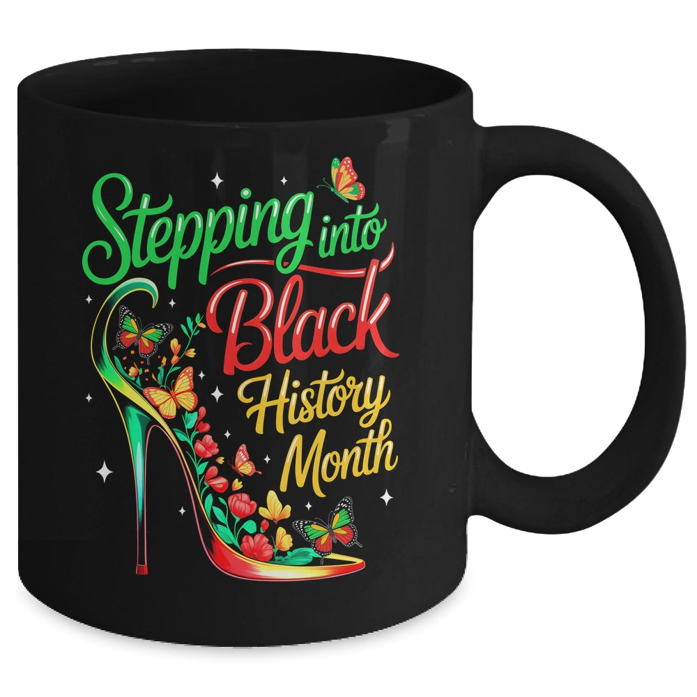 Stepping Into Black History Month High Heels Womens Girls Mug | siriusteestore