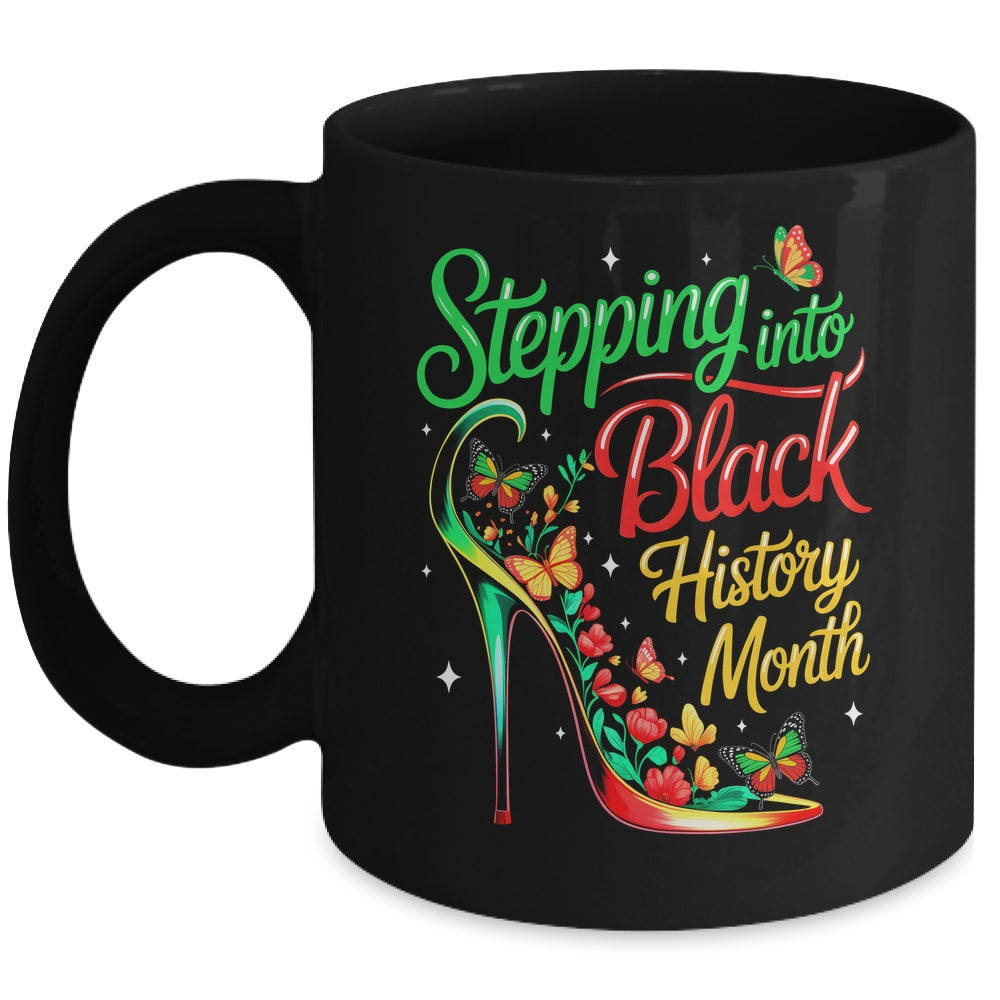 Stepping Into Black History Month High Heels Womens Girls Mug | siriusteestore