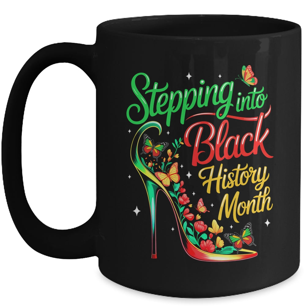 Stepping Into Black History Month High Heels Womens Girls Mug | siriusteestore