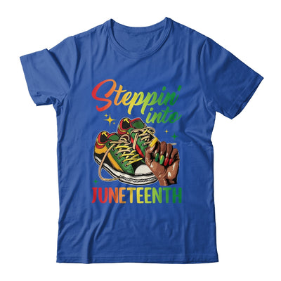 Stepping Into Juneteenth Afro Woman Black Girls Sneakers Shirt & Tank Top | siriusteestore