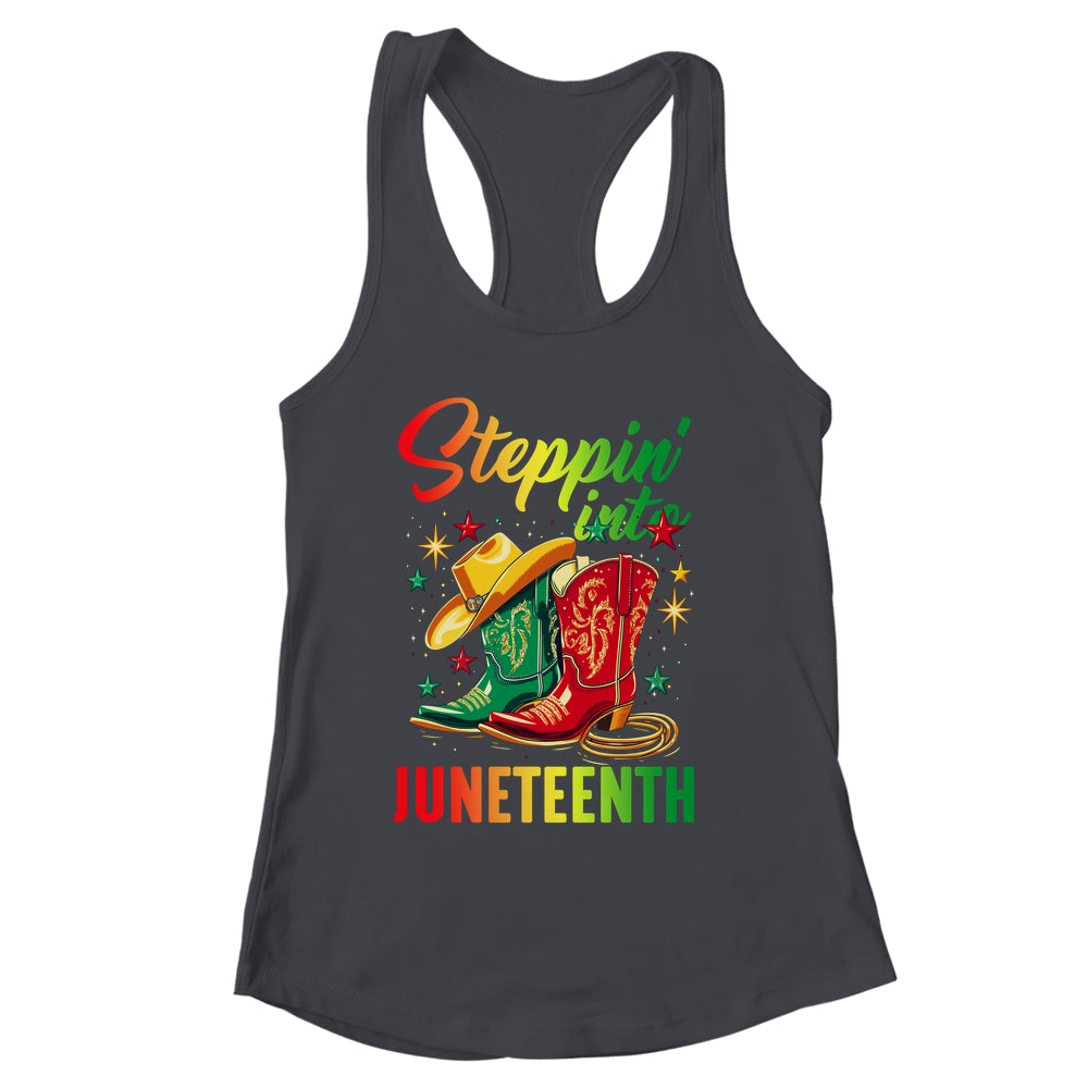 Stepping Into Juneteenth Afro Woman Black Girls Women Shirt & Tank Top | siriusteestore