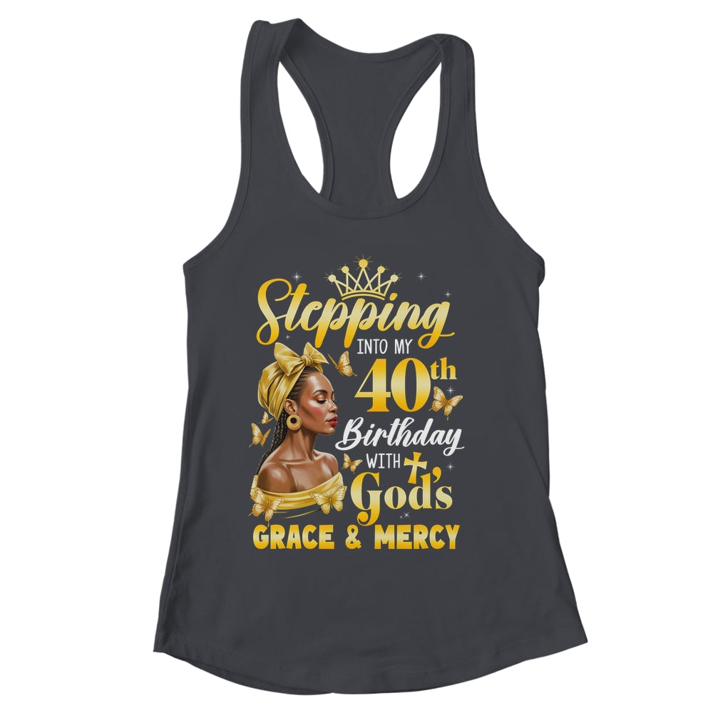 Stepping Into My 40th Birthday Afro Woman Religious Birthday Shirt & Tank Top | siriusteestore