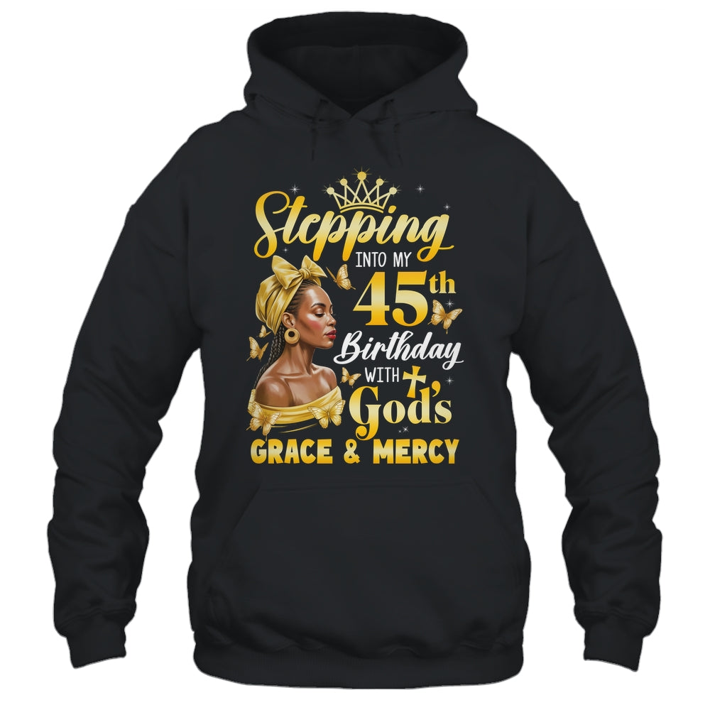 Stepping Into My 45th Birthday Afro Woman Religious Birthday Shirt & Tank Top | siriusteestore
