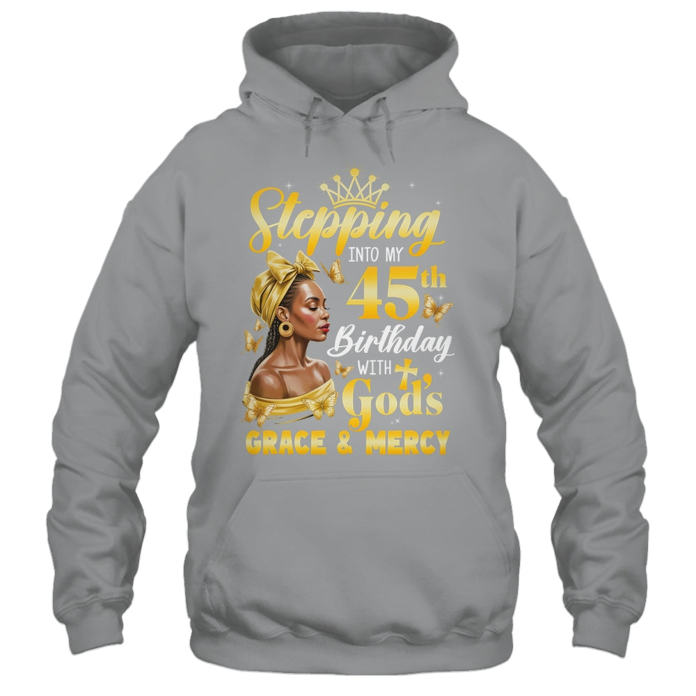 Stepping Into My 45th Birthday Afro Woman Religious Birthday Shirt & Tank Top | siriusteestore