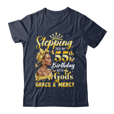 Stepping Into My 55th Birthday Afro Woman Religious Birthday Shirt & Tank Top | siriusteestore