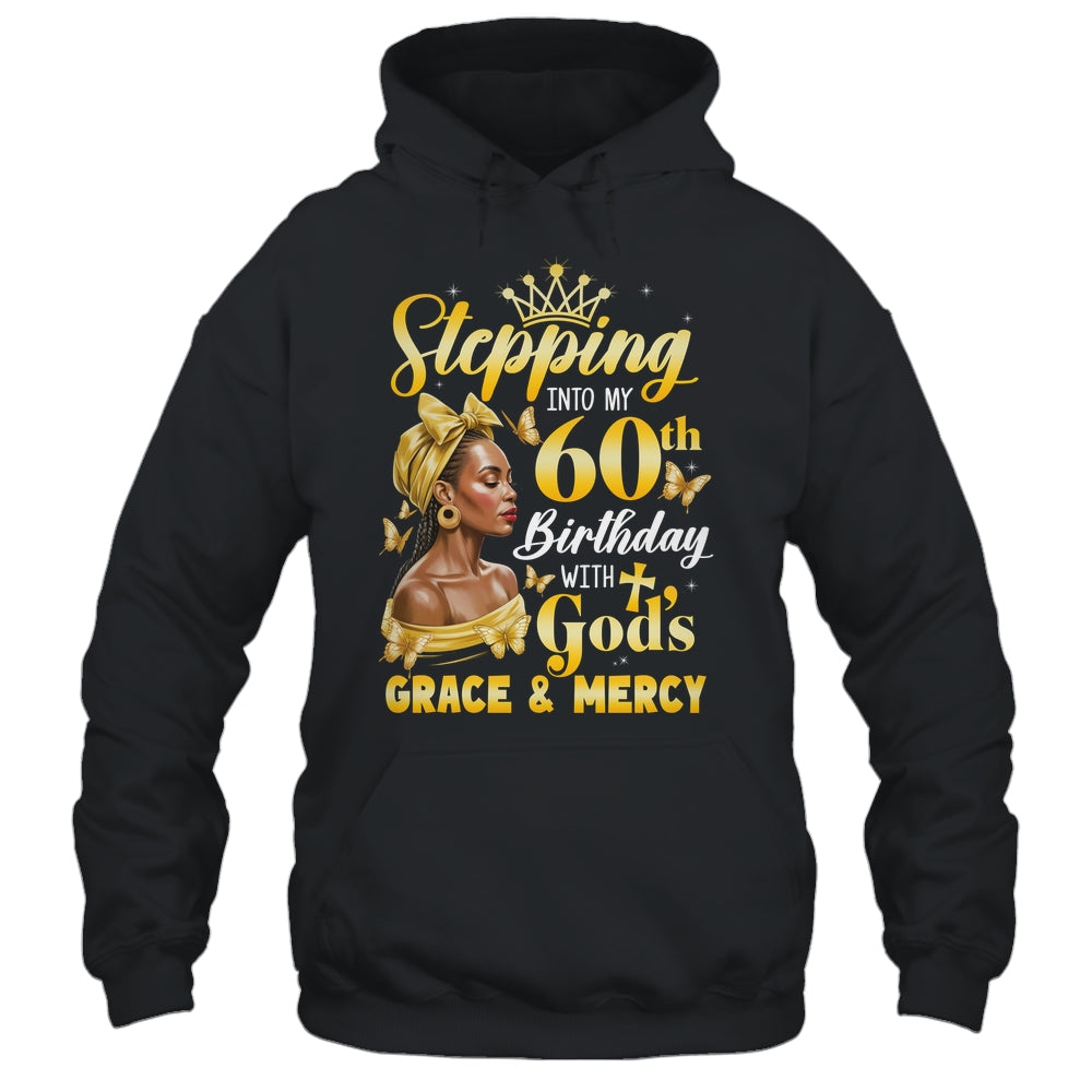 Stepping Into My 60th Birthday Afro Woman Religious Birthday Shirt & Tank Top | siriusteestore