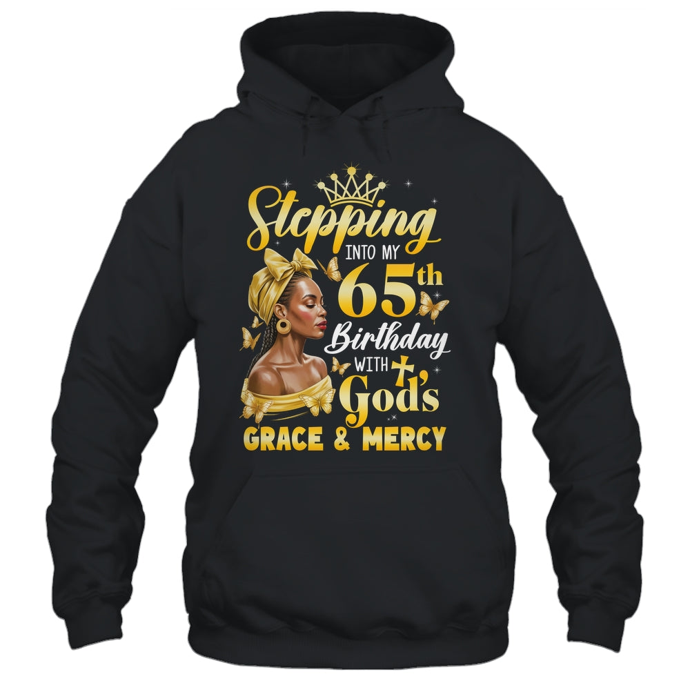 Stepping Into My 65th Birthday Afro Woman Religious Birthday Shirt & Tank Top | siriusteestore
