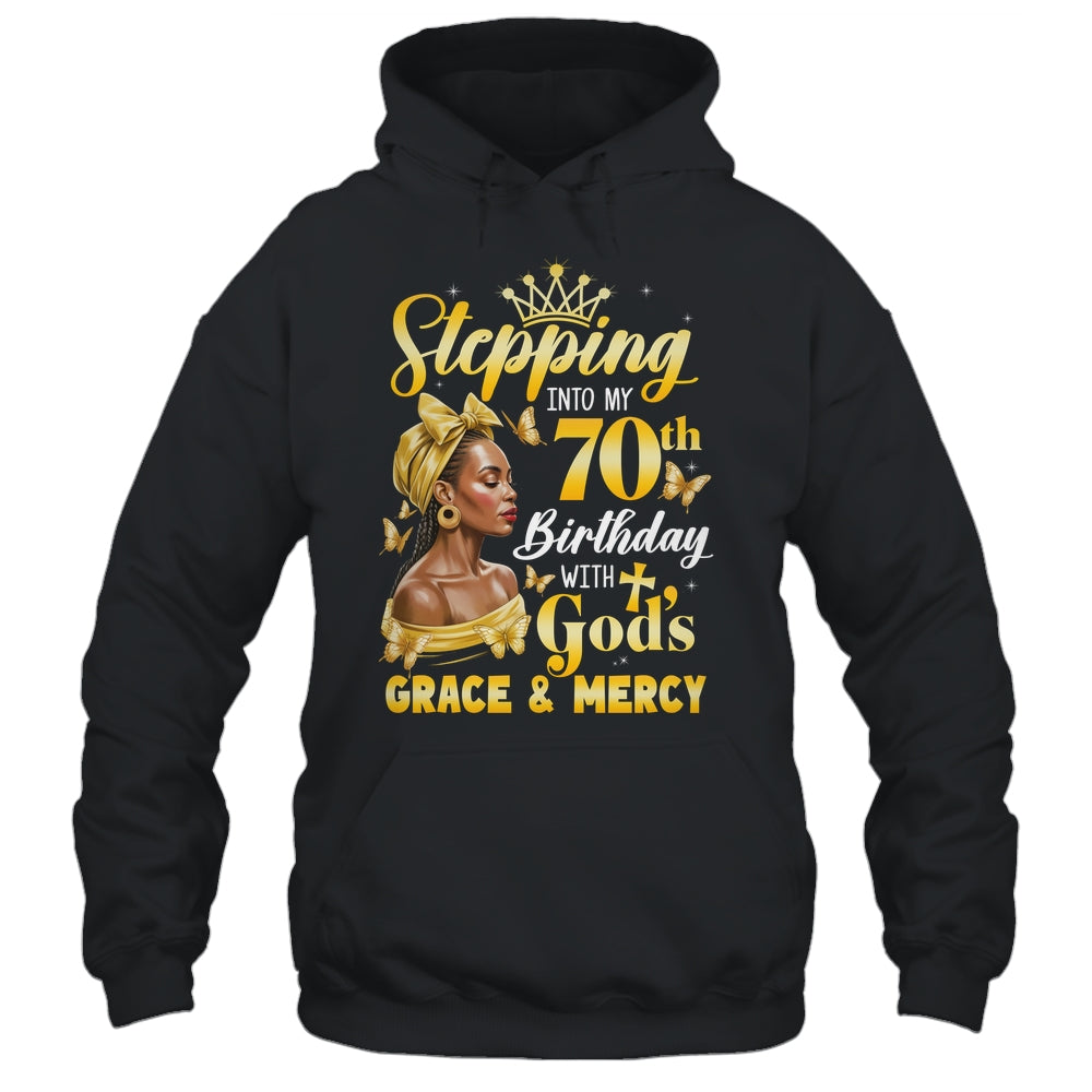 Stepping Into My 70th Birthday Afro Woman Religious Birthday Shirt & Tank Top | siriusteestore