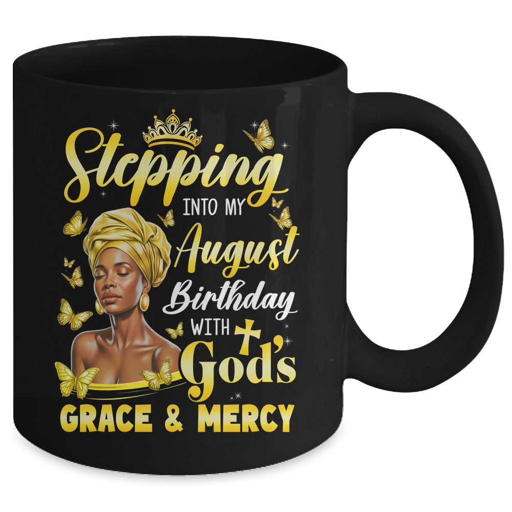 Stepping Into My August Birthday Afro Woman Religious Bday Mug | siriusteestore