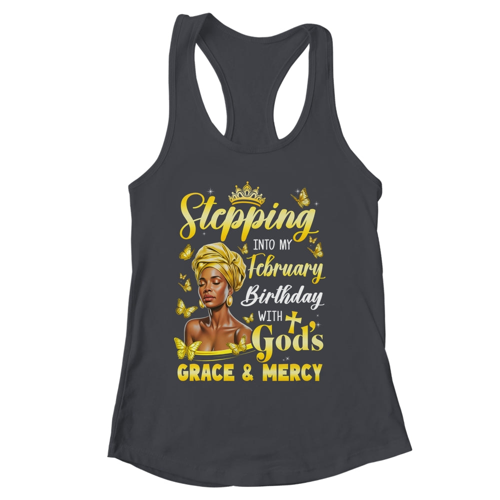 Stepping Into My February Birthday Afro Woman Religious Bday Shirt & Tank Top | siriusteestore