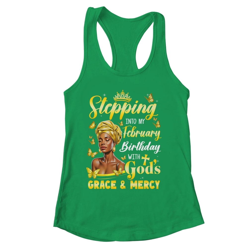 Stepping Into My February Birthday Afro Woman Religious Bday Shirt & Tank Top | siriusteestore