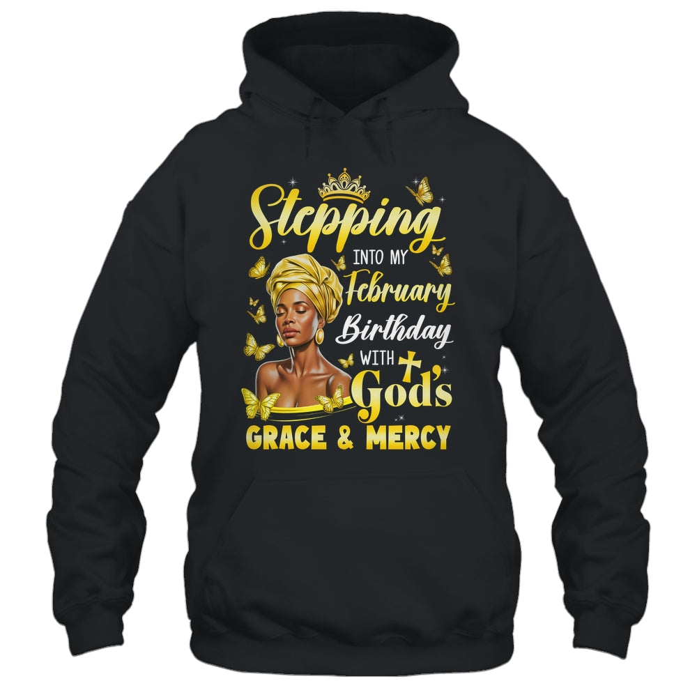 Stepping Into My February Birthday Afro Woman Religious Bday Shirt & Tank Top | siriusteestore