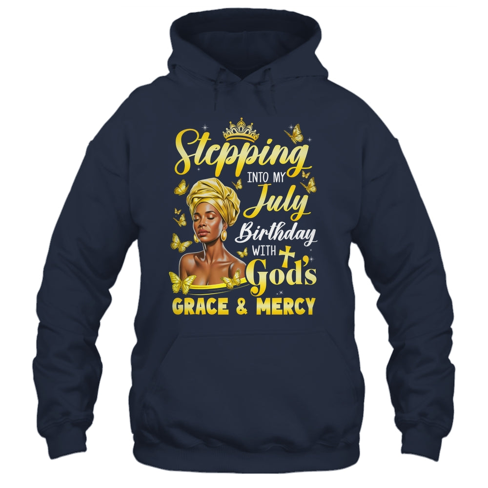Stepping Into My July Birthday Afro Woman Religious Bday Shirt & Tank Top | siriusteestore