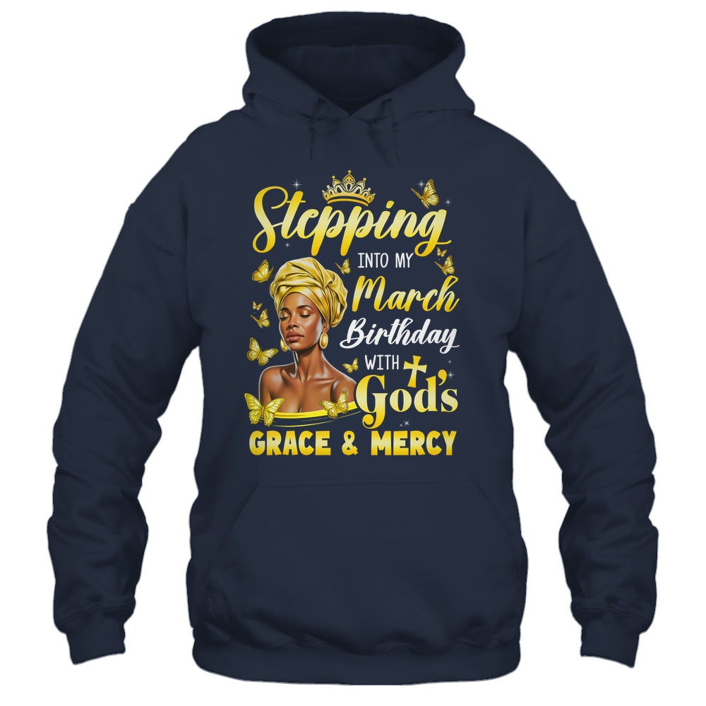 Stepping Into My March Birthday Afro Woman Religious Bday Shirt & Tank Top | siriusteestore