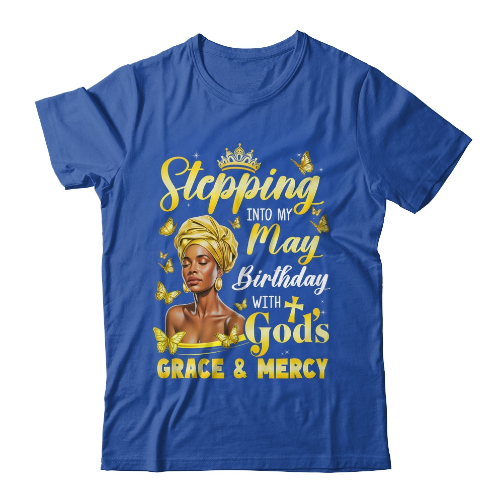 Stepping Into My May Birthday Afro Woman Religious Bday Shirt & Tank Top | siriusteestore