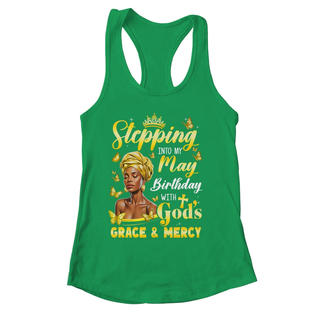Stepping Into My May Birthday Afro Woman Religious Bday Shirt & Tank Top | siriusteestore