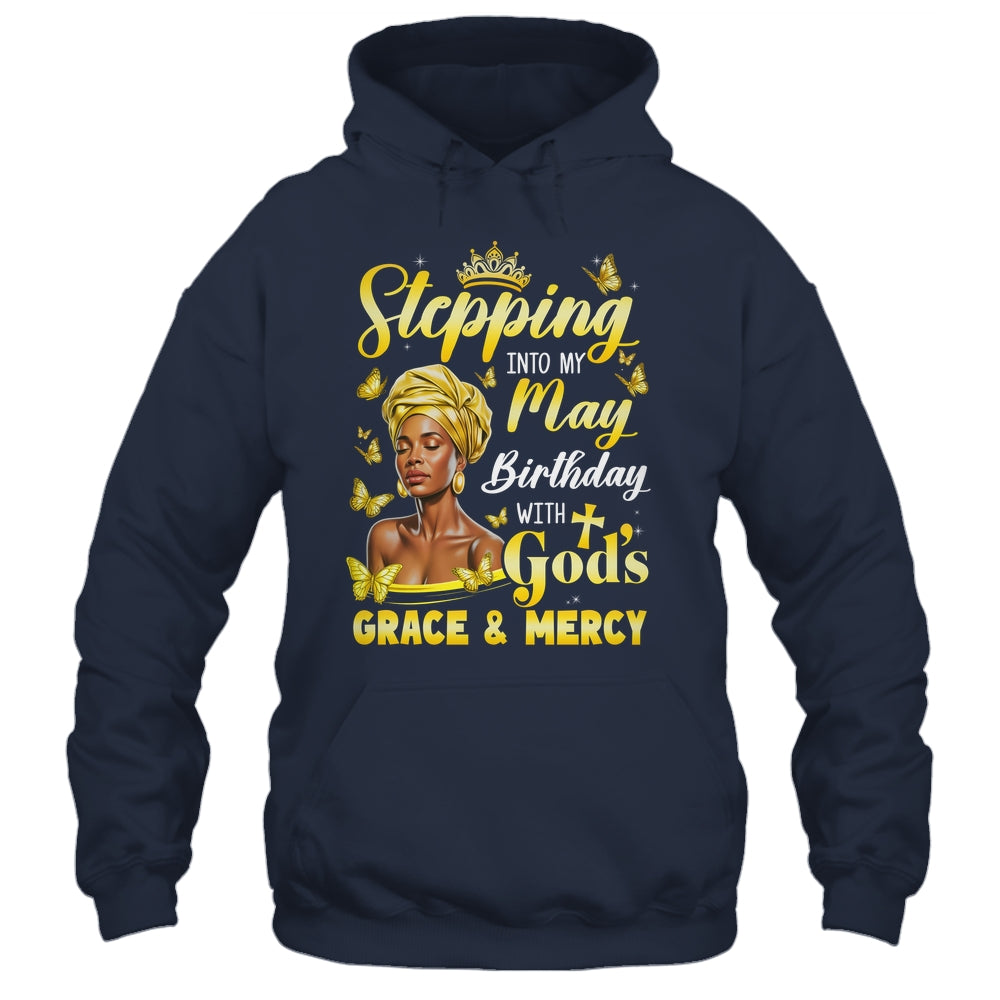 Stepping Into My May Birthday Afro Woman Religious Bday Shirt & Tank Top | siriusteestore