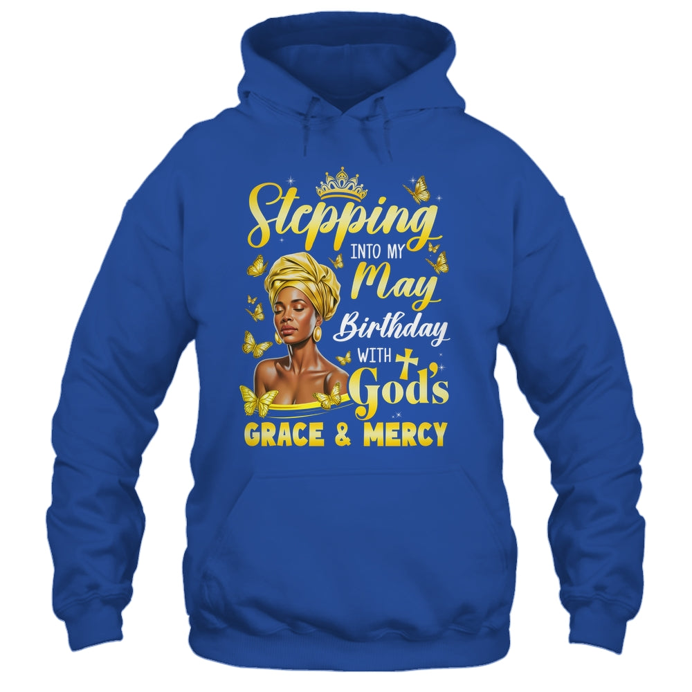 Stepping Into My May Birthday Afro Woman Religious Bday Shirt & Tank Top | siriusteestore