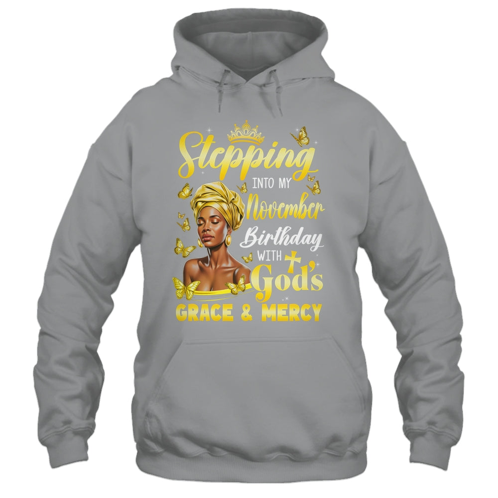 Stepping Into My November Birthday Afro Woman Religious Bday Shirt & Tank Top | siriusteestore