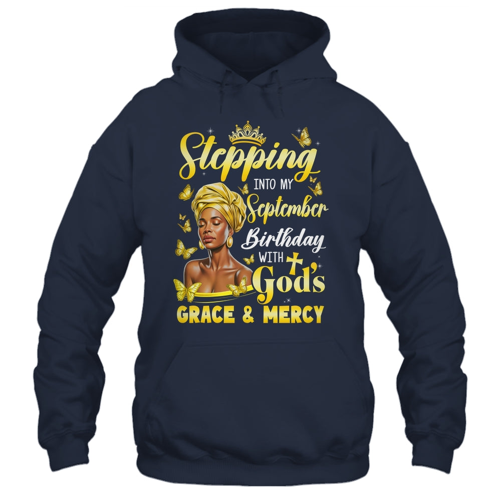 Stepping Into My September Birthday Afro Woman Religious Bday Shirt & Tank Top | siriusteestore