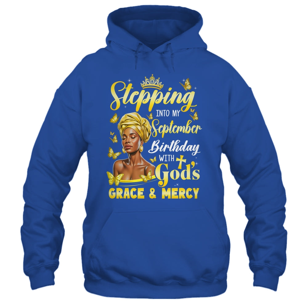 Stepping Into My September Birthday Afro Woman Religious Bday Shirt & Tank Top | siriusteestore