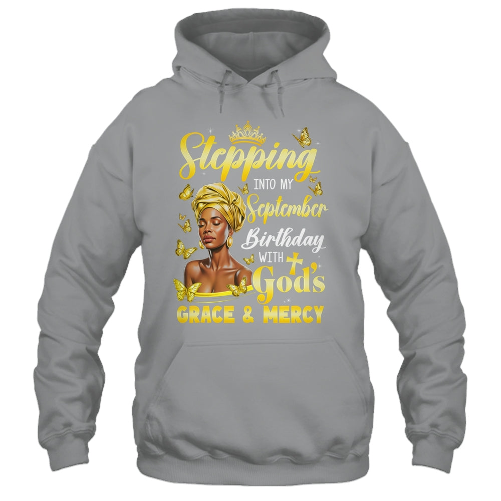 Stepping Into My September Birthday Afro Woman Religious Bday Shirt & Tank Top | siriusteestore