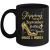 Stepping Into My September Birthday With Gods Grace Mercy Grandma Mug | siriusteestore