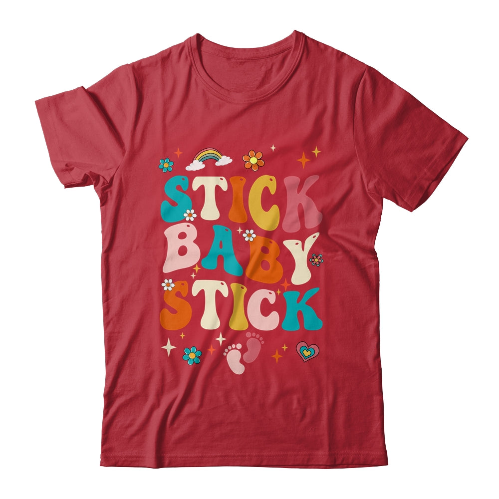 Stick Baby Stick Funny IVF Transfer Day IVF Couple Groovy Shirt & Tank Top | siriusteestore