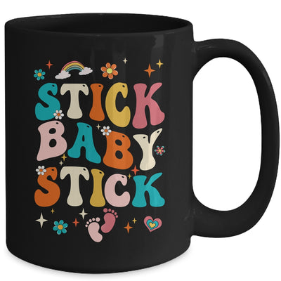 Stick Baby Stick Funny IVF Transfer Day IVF Couple Groovy Mug | siriusteestore