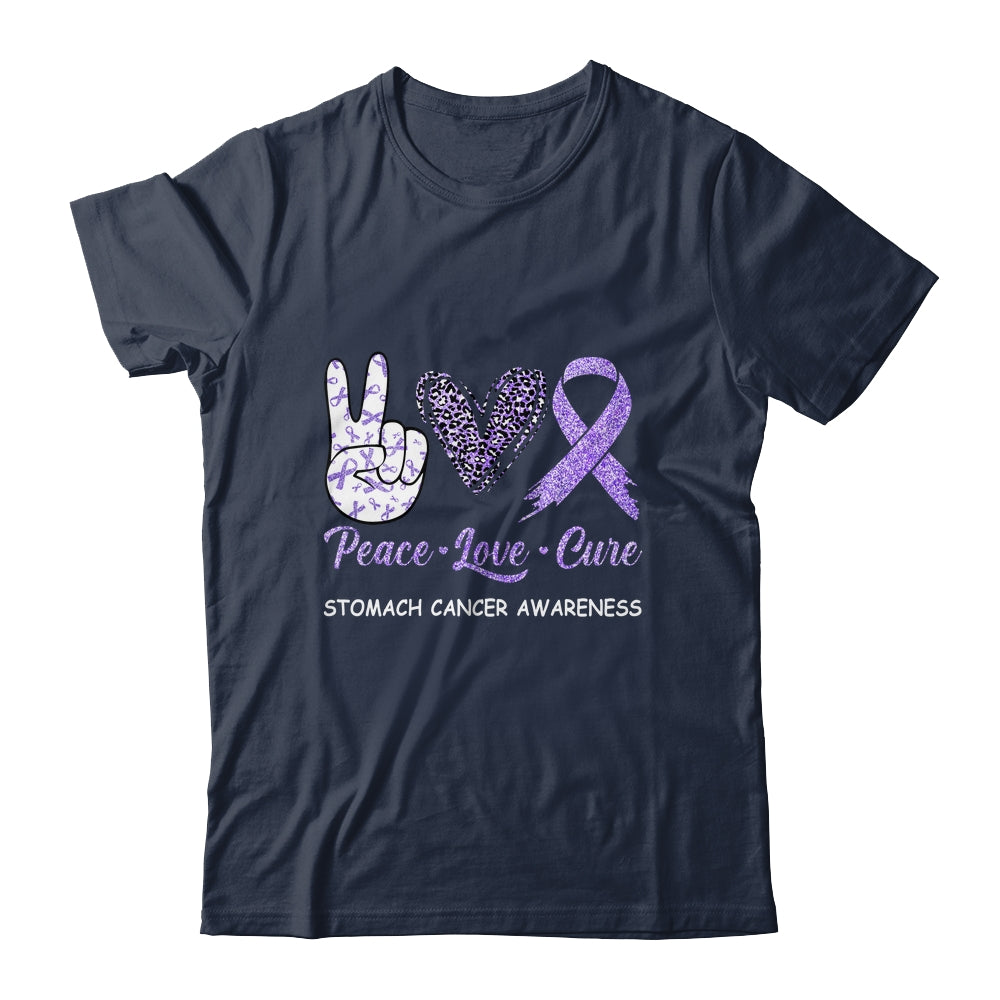 Stomach Cancer Awareness Peace Love Cure Leopard Shirt & Hoodie | siriusteestore