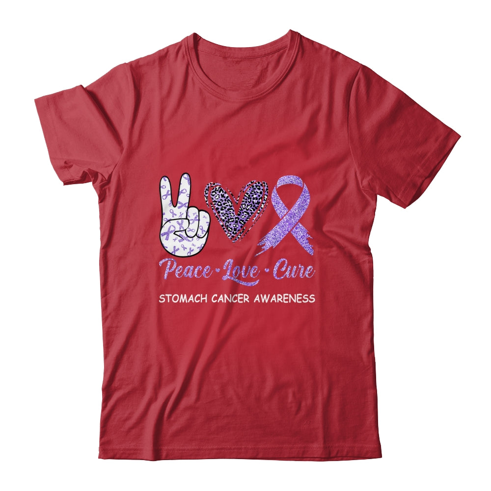 Stomach Cancer Awareness Peace Love Cure Leopard Shirt & Hoodie | siriusteestore