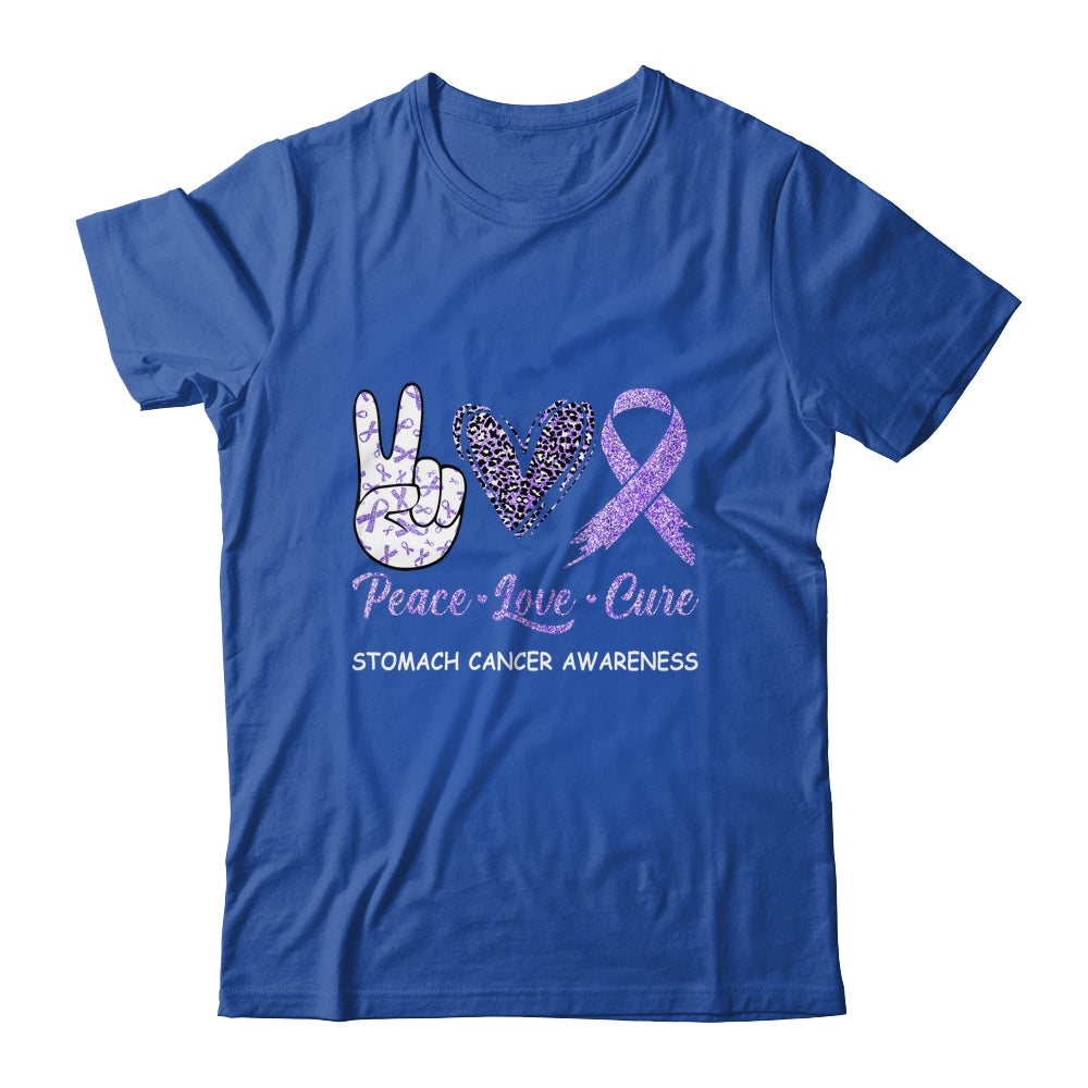 Stomach Cancer Awareness Peace Love Cure Leopard Shirt & Hoodie | siriusteestore