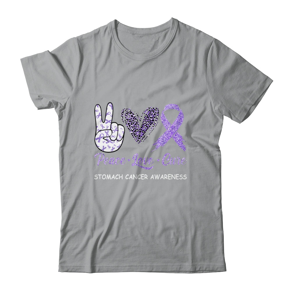 Stomach Cancer Awareness Peace Love Cure Leopard Shirt & Hoodie | siriusteestore