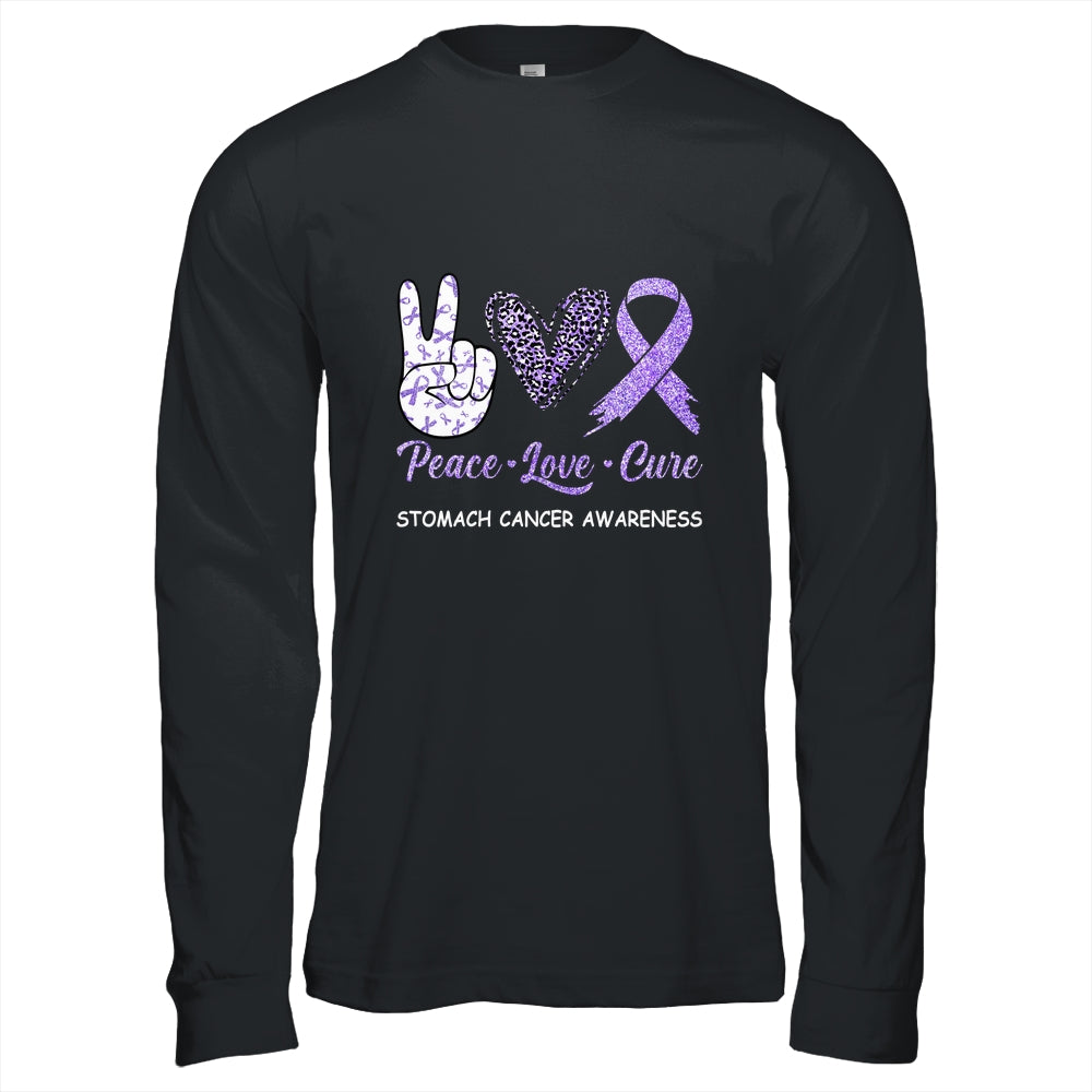 Stomach Cancer Awareness Peace Love Cure Leopard Shirt & Hoodie | siriusteestore