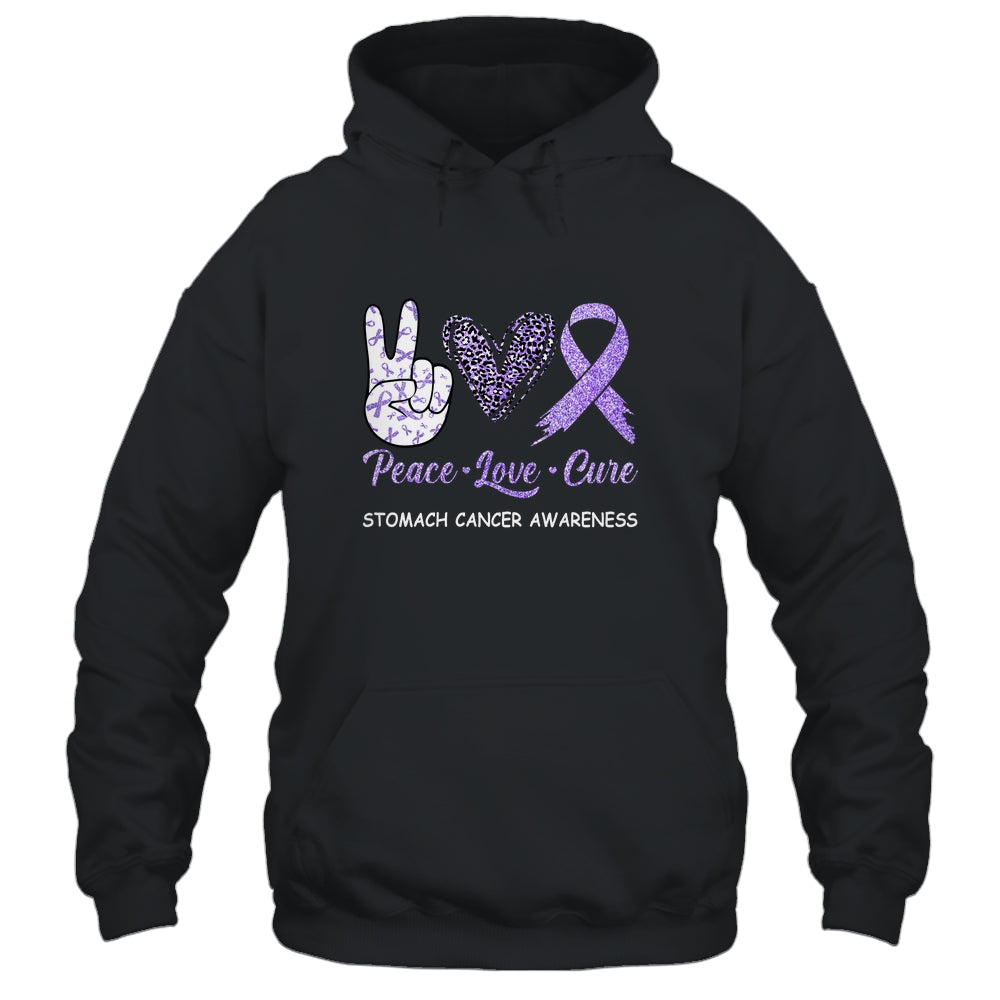 Stomach Cancer Awareness Peace Love Cure Leopard Shirt & Hoodie | siriusteestore