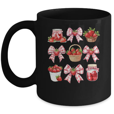 Strawberry Bow Coquette Bow Strawberries Festival Girls Women Mug | siriusteestore