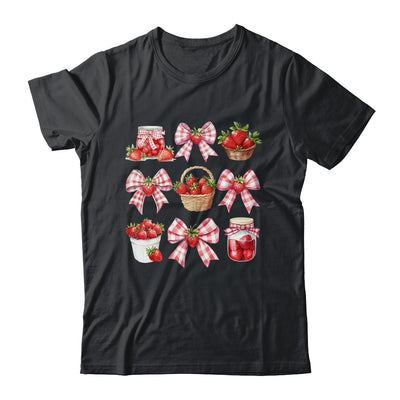 Strawberry Bow Coquette Bow Strawberries Festival Girls Women Shirt & Tank Top | siriusteestore